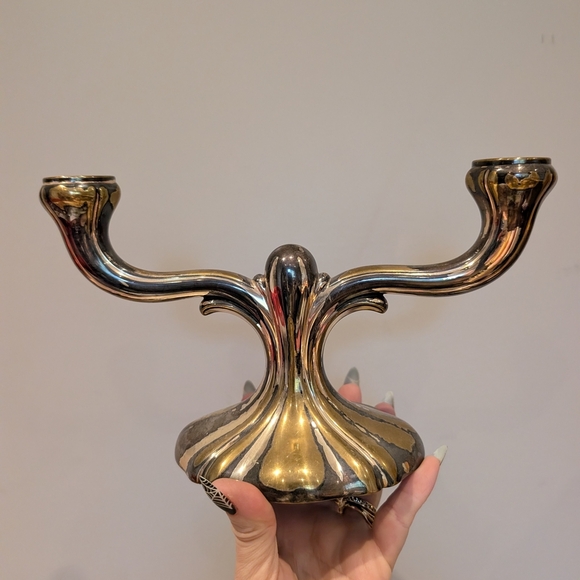 Other - Antique Art Deco Goldtone And Silver Candelabra
